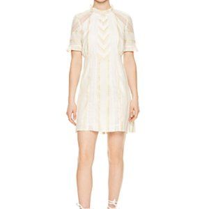 Sandro Floral-embroidered Mini Dress - Size 38